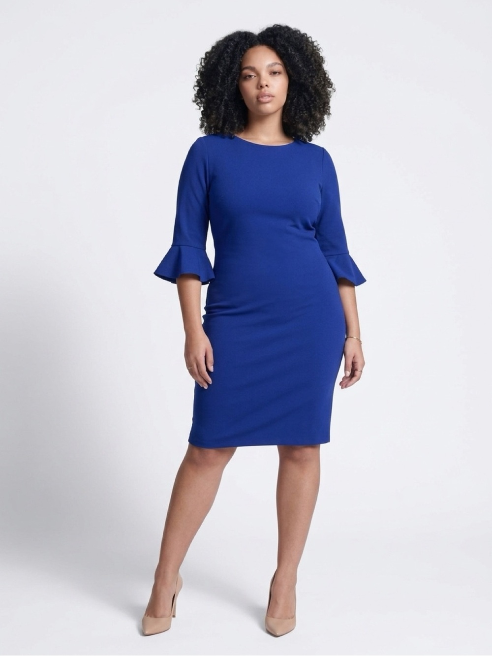 Bronze royal Blue dress Like New